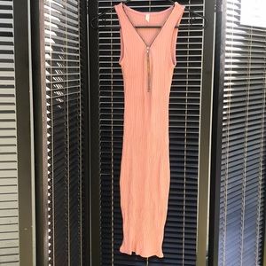 Light pink dress gold zipper